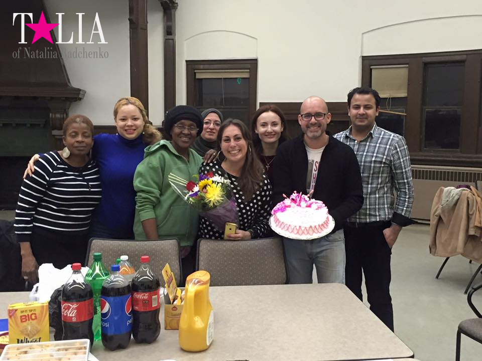 There is our English class at the Brooklyn Public Library, New York